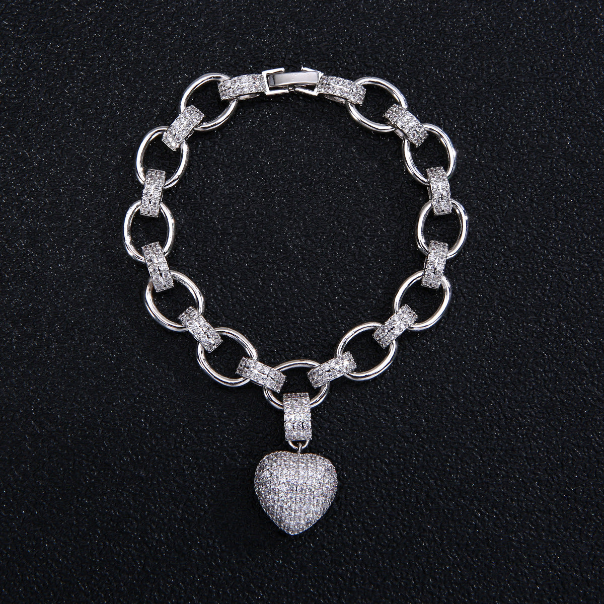 Luxury Necklace and Bracelet Set with Heart Charm