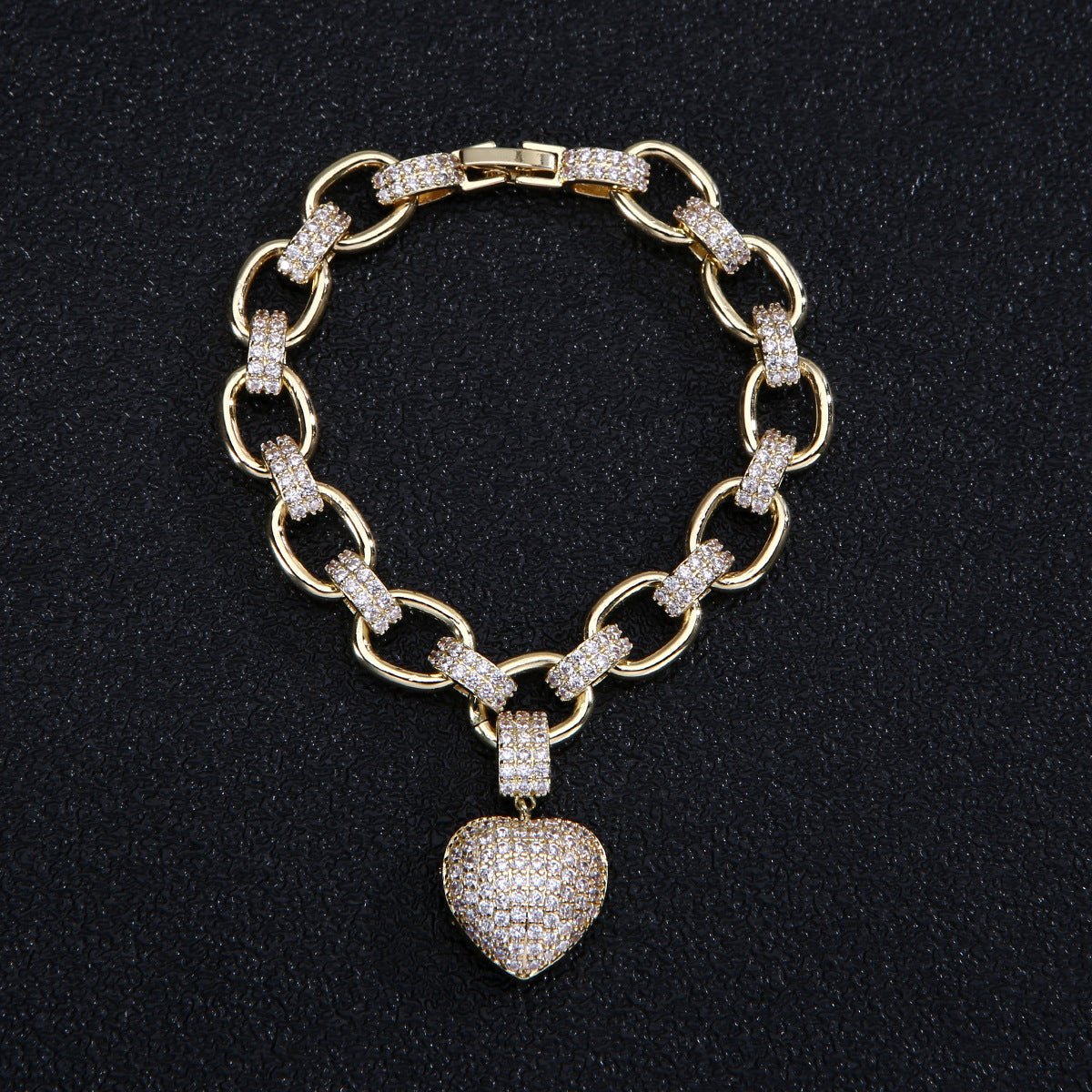 Luxury Necklace and Bracelet Set with Heart Charm