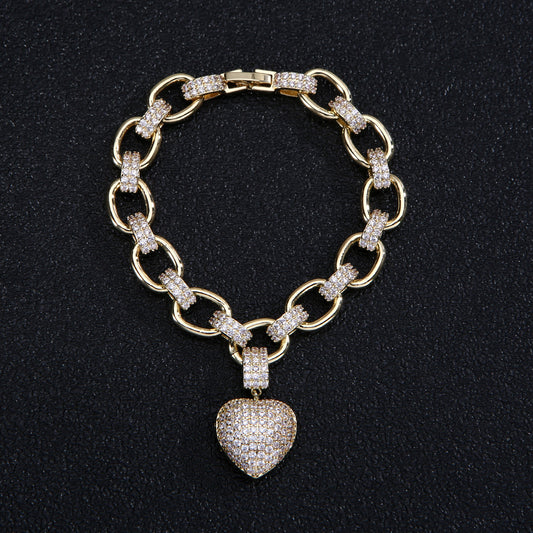 Luxury Necklace and Bracelet Set with Heart Charm