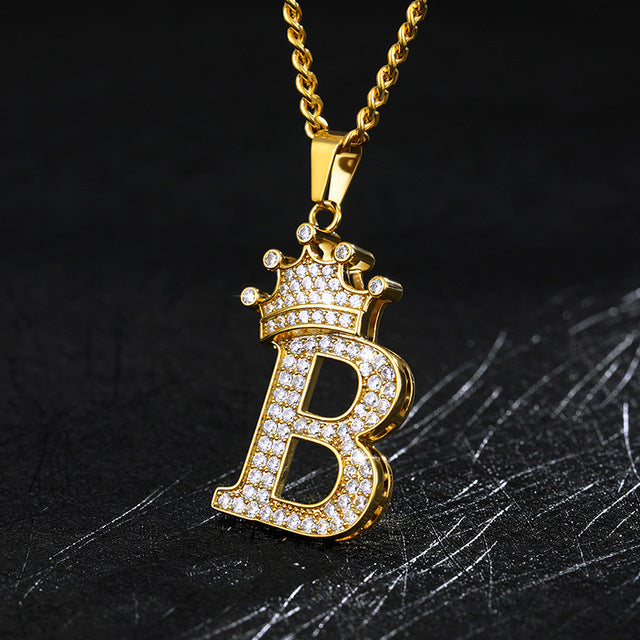 Crown Initial Necklace
