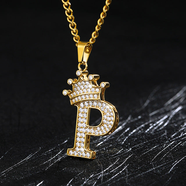 Crown Initial Necklace