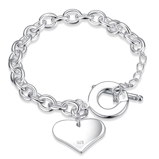 Silver Heart Charm Bracelet