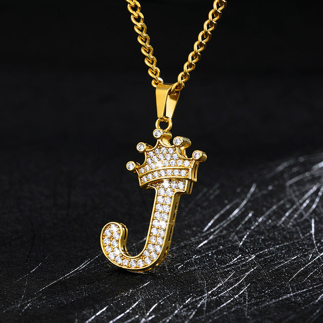 Crown Initial Necklace