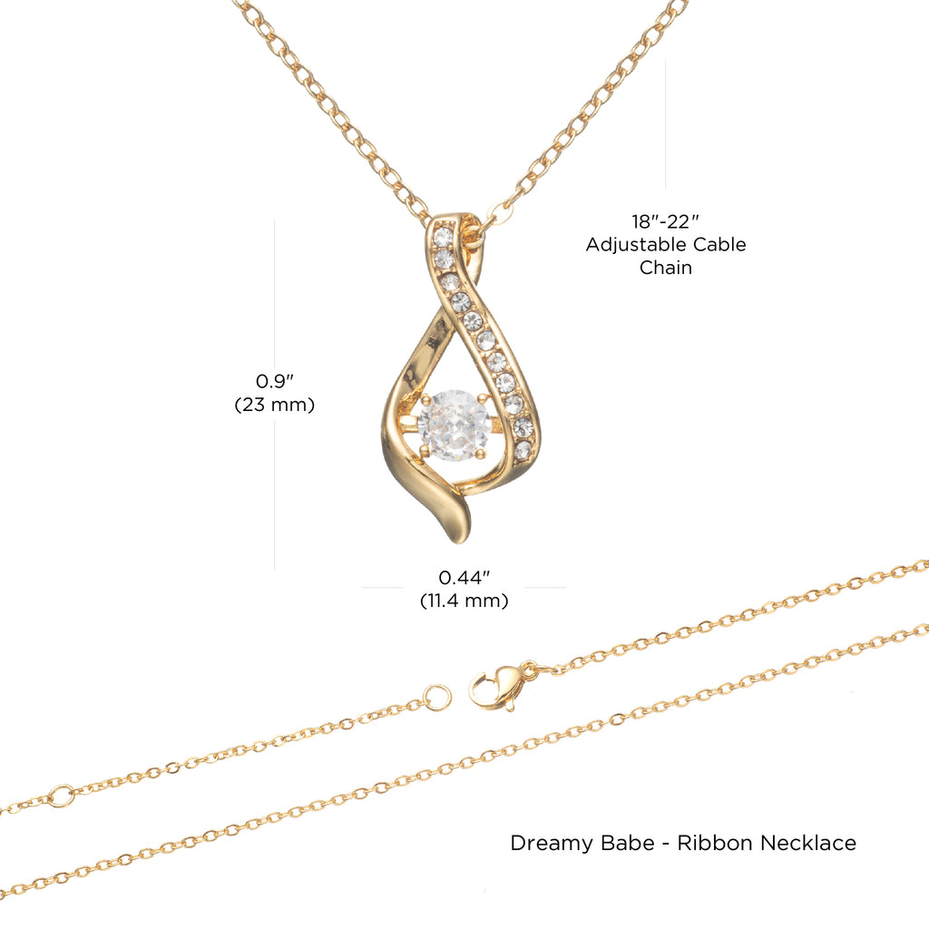 Dreamy Babe - Ribbon Pendant Necklace Gift To My Mom