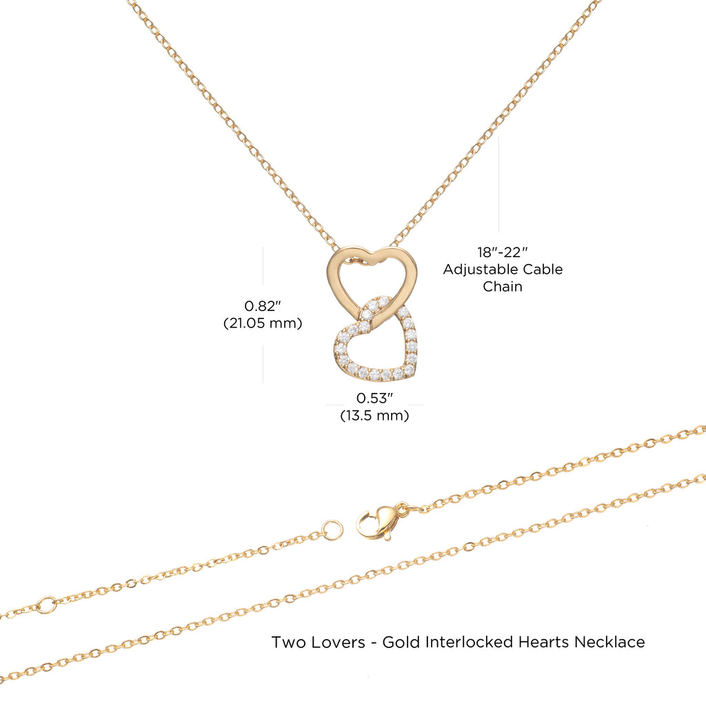 Two Lovers - Interlocked Hearts Necklace To My Wife