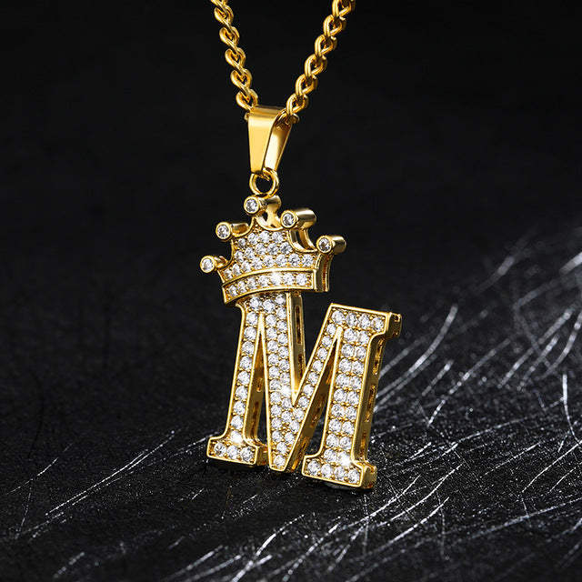 Crown Initial Necklace