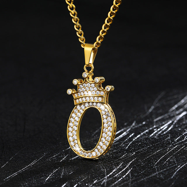 Crown Initial Necklace