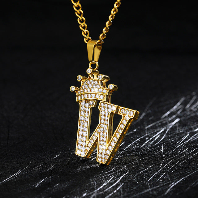 Crown Initial Necklace