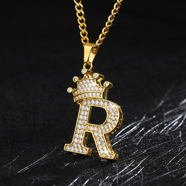 Crown Initial Necklace