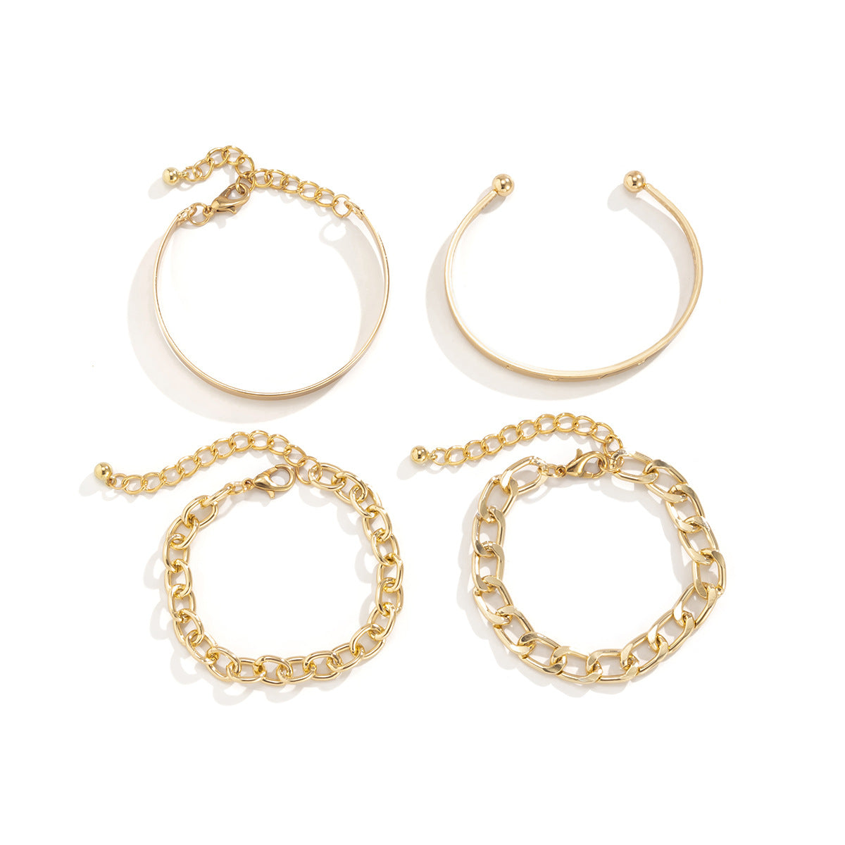 Sleek C-Shaped Bracelet Set