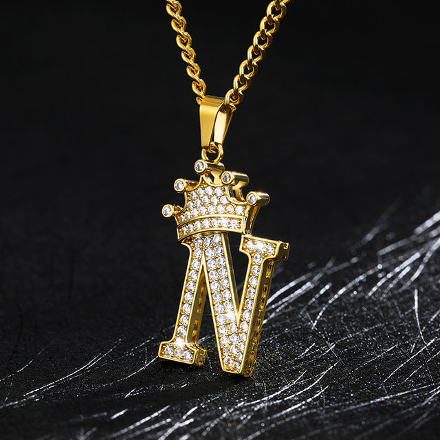 Crown Initial Necklace
