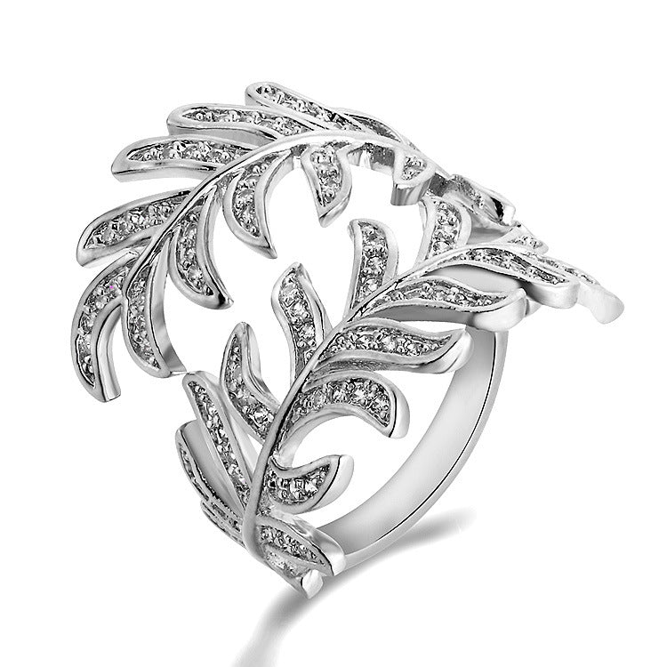Sparkling Leaf Ring