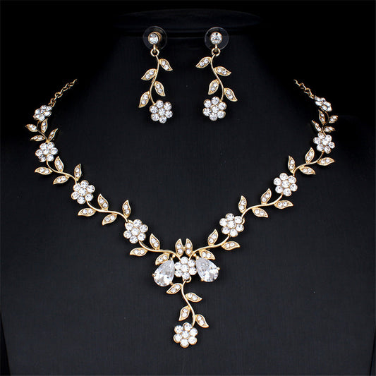Plum Blossom Necklace and Earring Jewelry Set