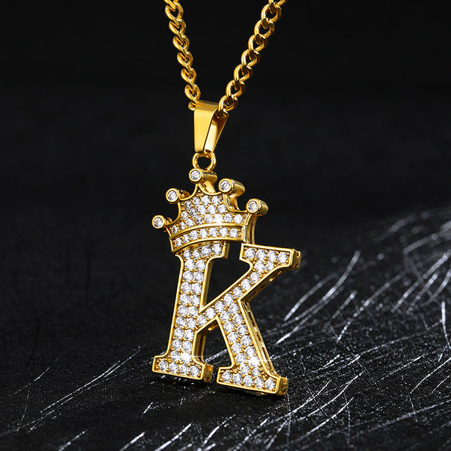 Crown Initial Necklace