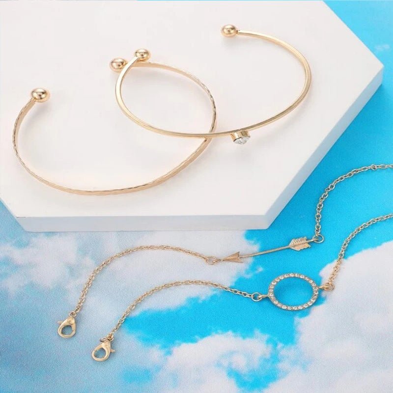 4 Piece Rhinestone Bracelet