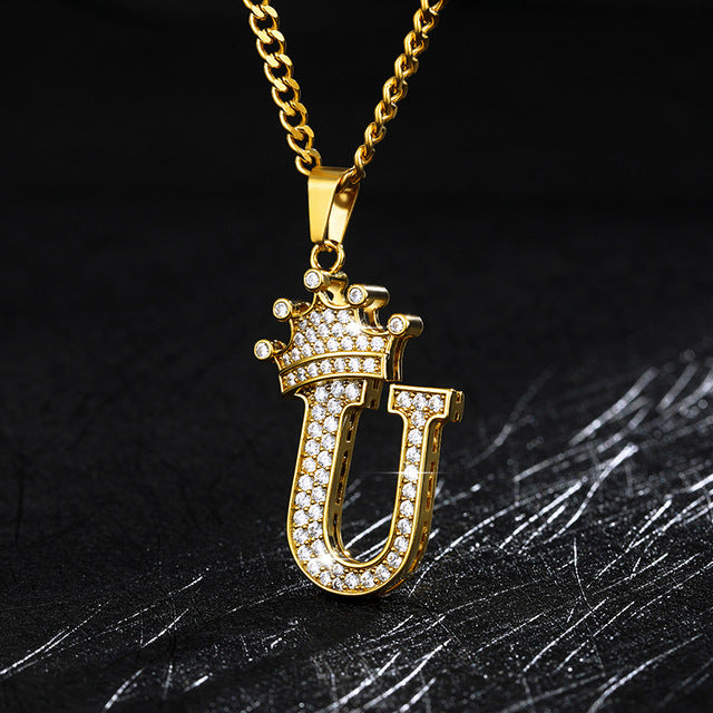 Crown Initial Necklace
