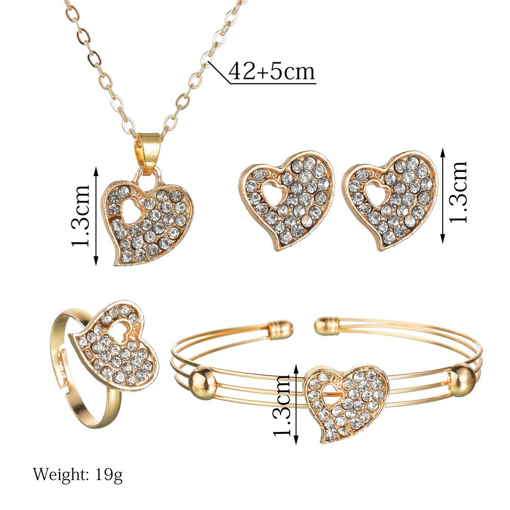 Love Heart Four-Piece Jewelry Set