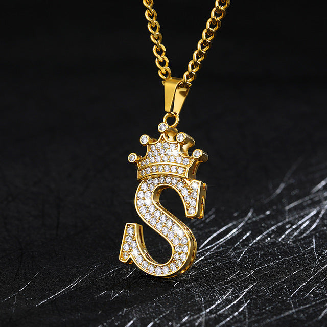 Crown Initial Necklace