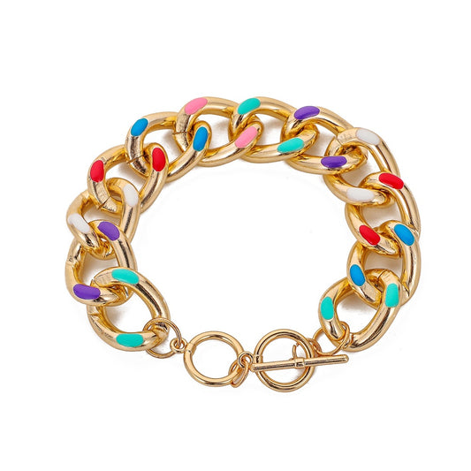 Rainbow Chunky Chain Bracelet