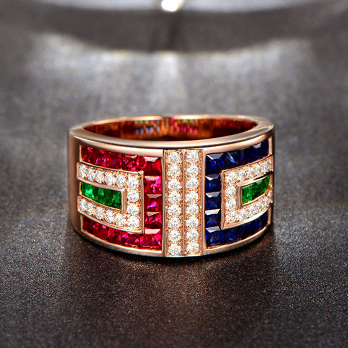 Luxury Colorful Zircon Cocktail Party Women's Ring