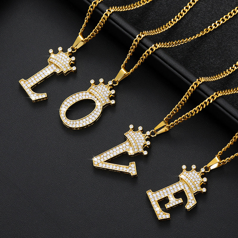 Crown Initial Necklace