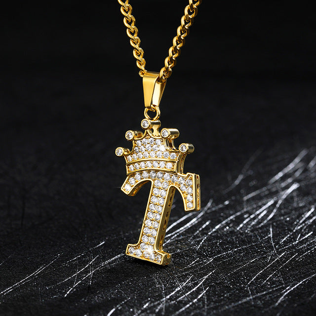 Crown Initial Necklace
