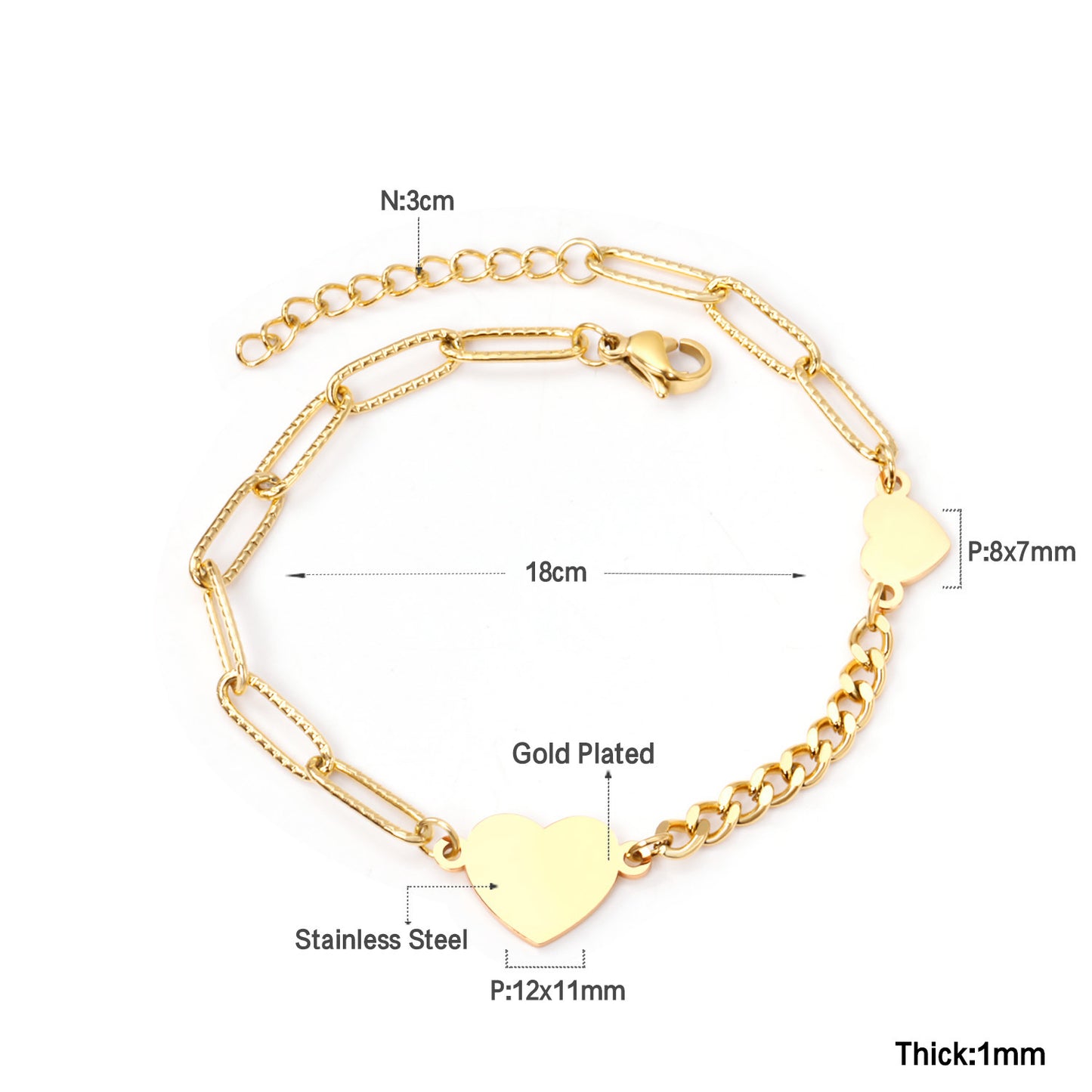 Heart Pendant Bracelet