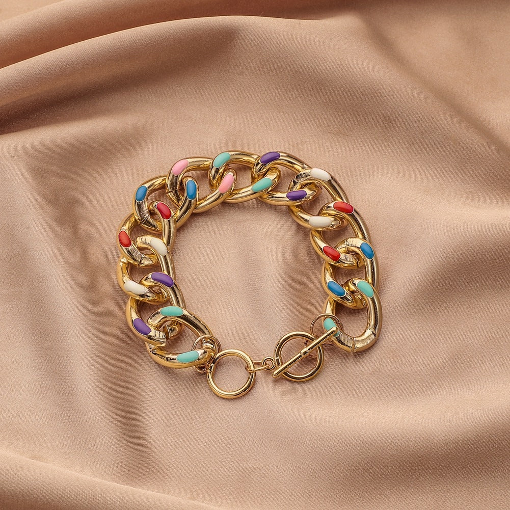 Rainbow Chunky Chain Bracelet