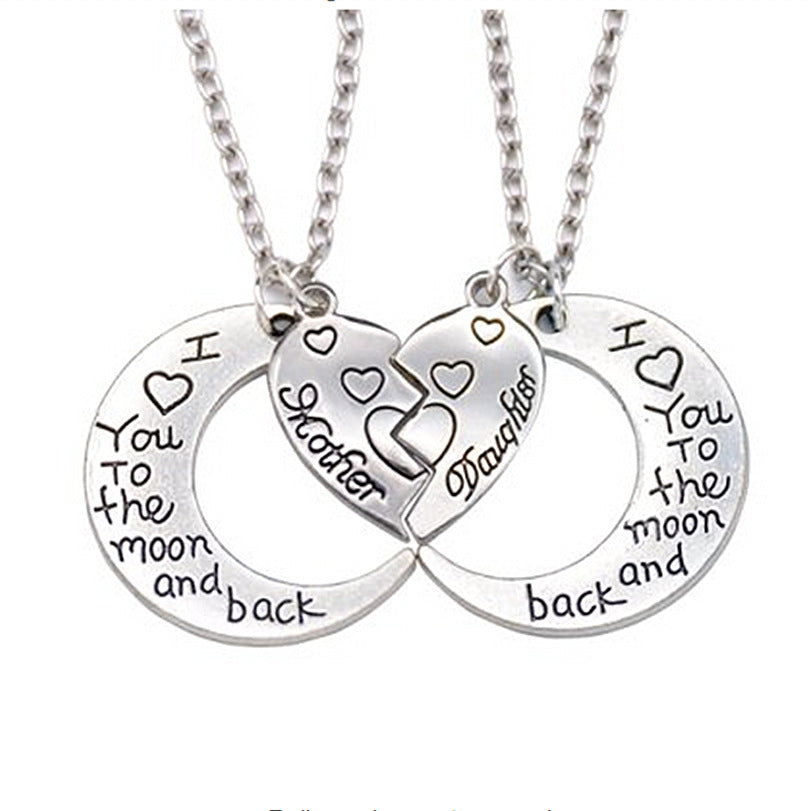 I Love You To The Moon And Back Mother Daughter Necklace