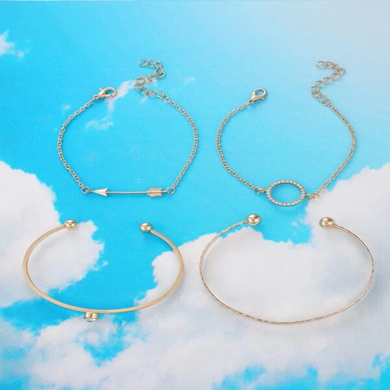 4 Piece Rhinestone Bracelet