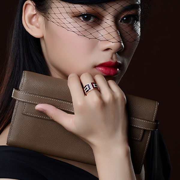 Luxury Colorful Zircon Cocktail Party Women's Ring