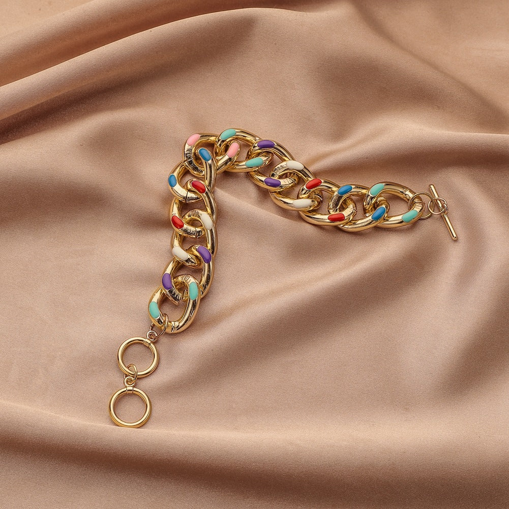 Rainbow Chunky Chain Bracelet