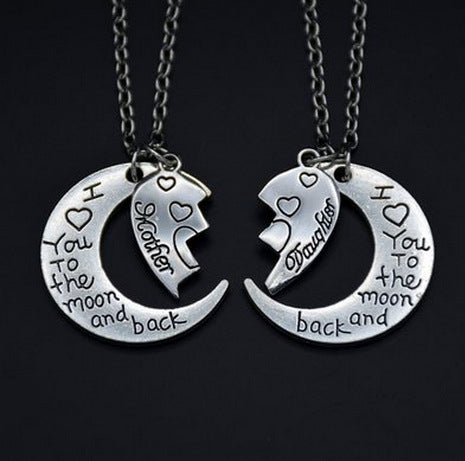 I Love You To The Moon And Back Mother Daughter Necklace