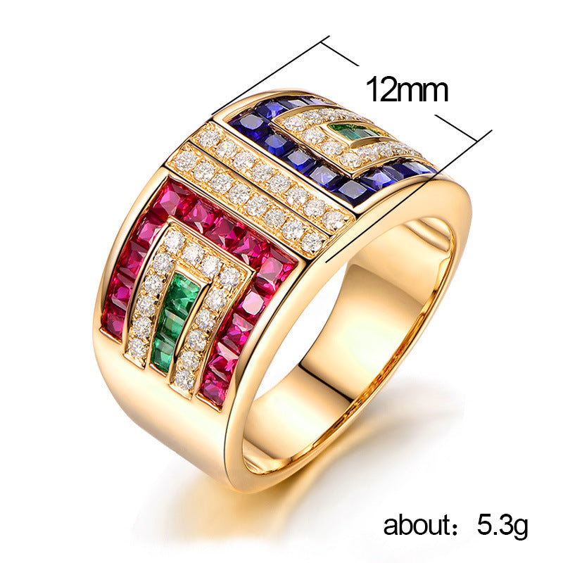 Luxury Colorful Zircon Cocktail Party Women's Ring