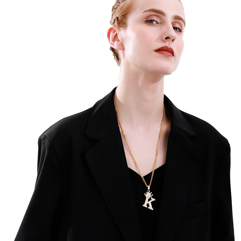 Crown Initial Necklace