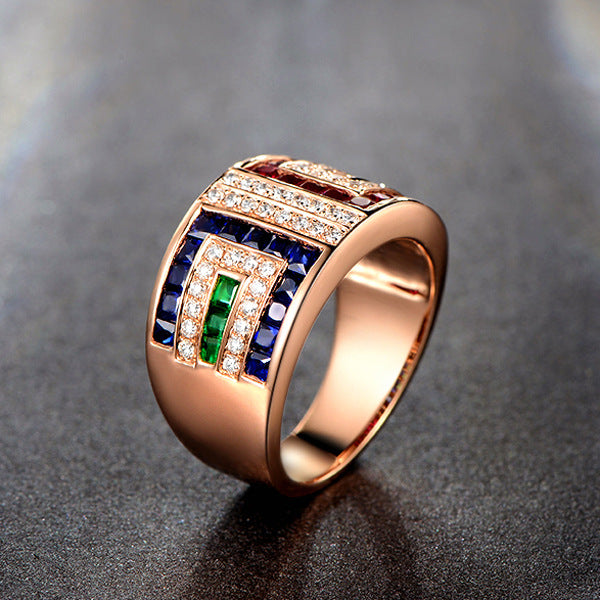 Luxury Colorful Zircon Cocktail Party Women's Ring