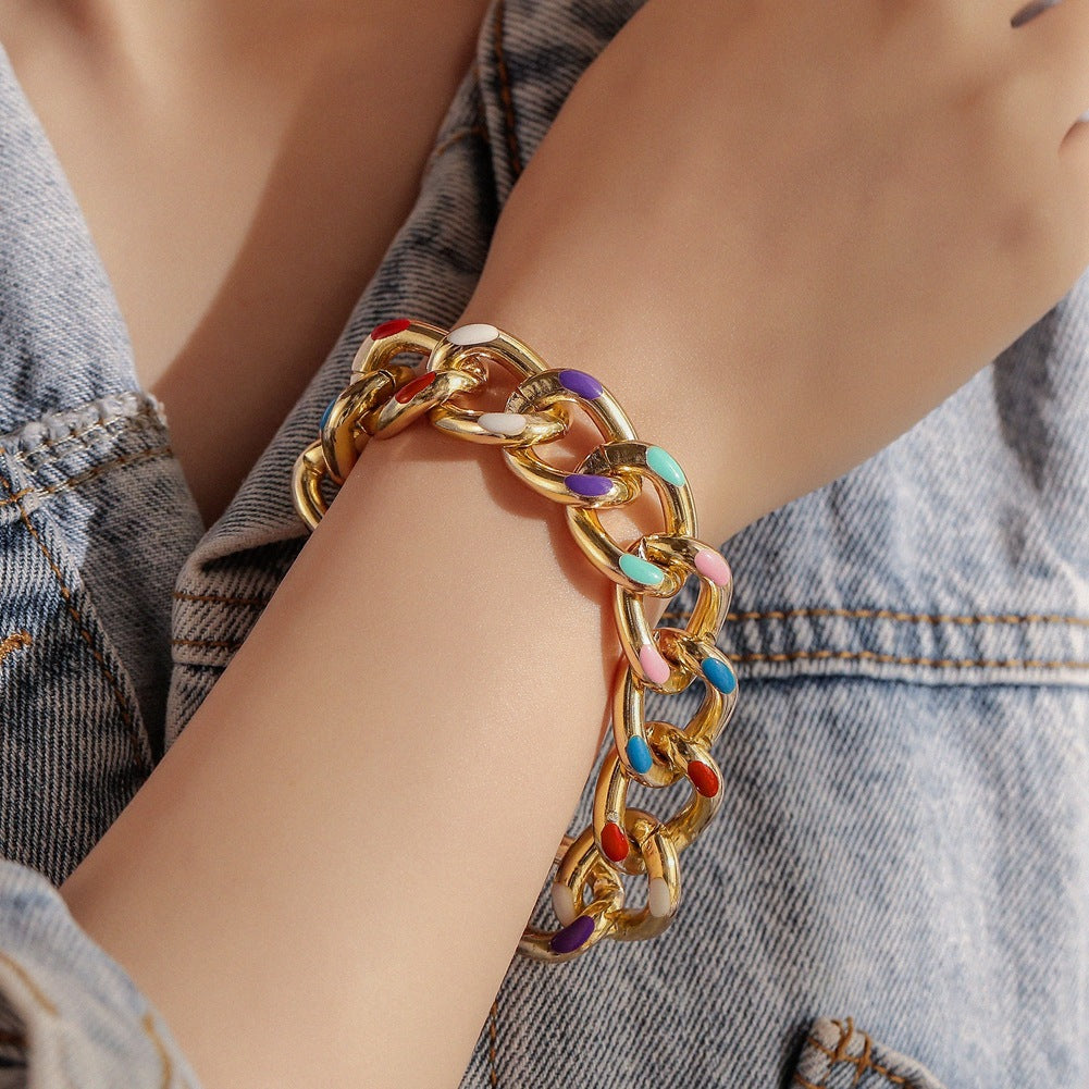 Rainbow Chunky Chain Bracelet
