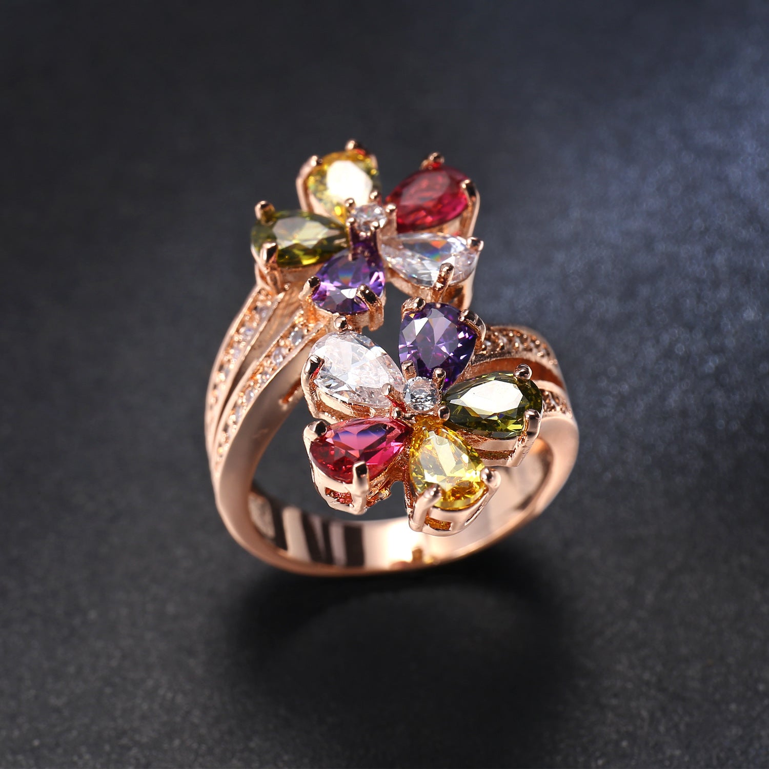 Multicolor Women's Zircon Ring