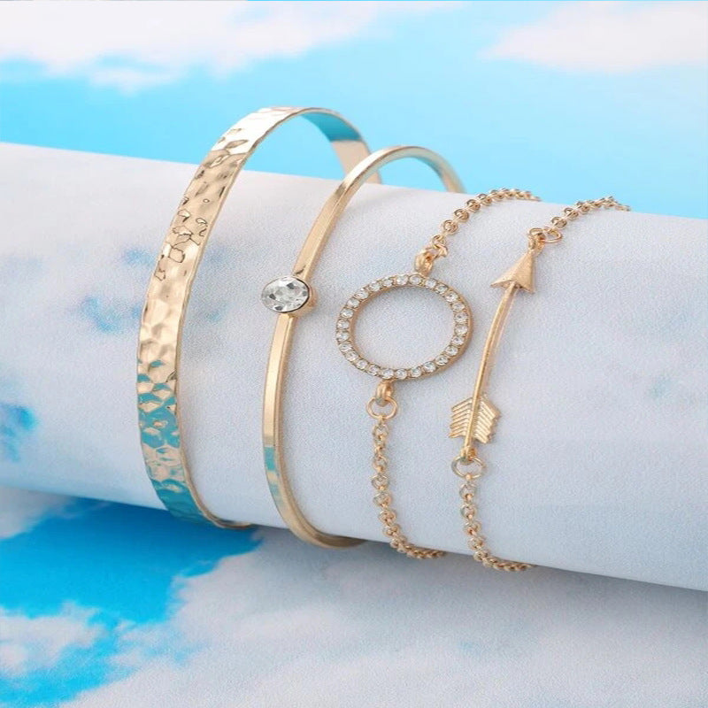 4 Piece Rhinestone Bracelet