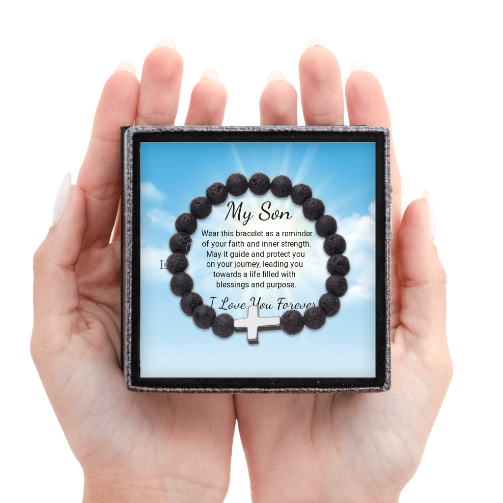 Faith - Cross Bead Bracelet Gift To My Son