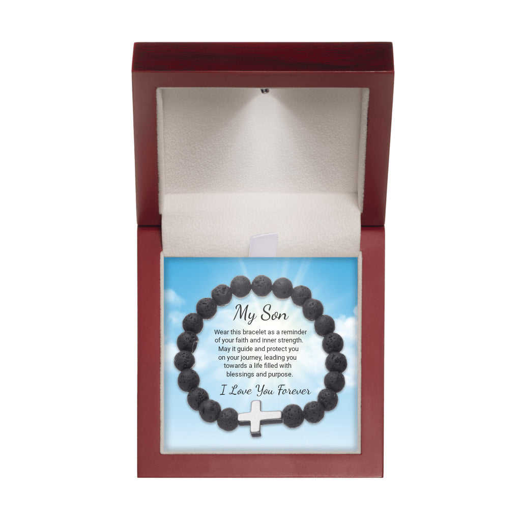 Faith - Cross Bead Bracelet Gift To My Son
