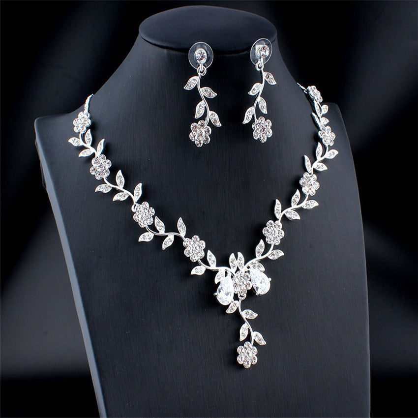 Plum Blossom Necklace and Earring Jewelry Set