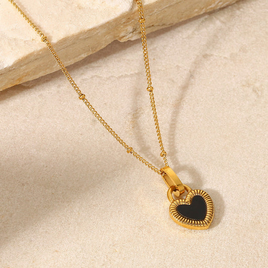 Gold Heart Lock Necklace