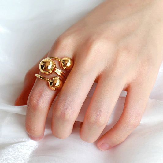 Gold Sphere Ring