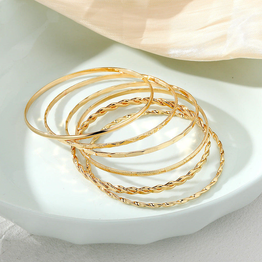 Golden Aura Bangle Bracelet Set