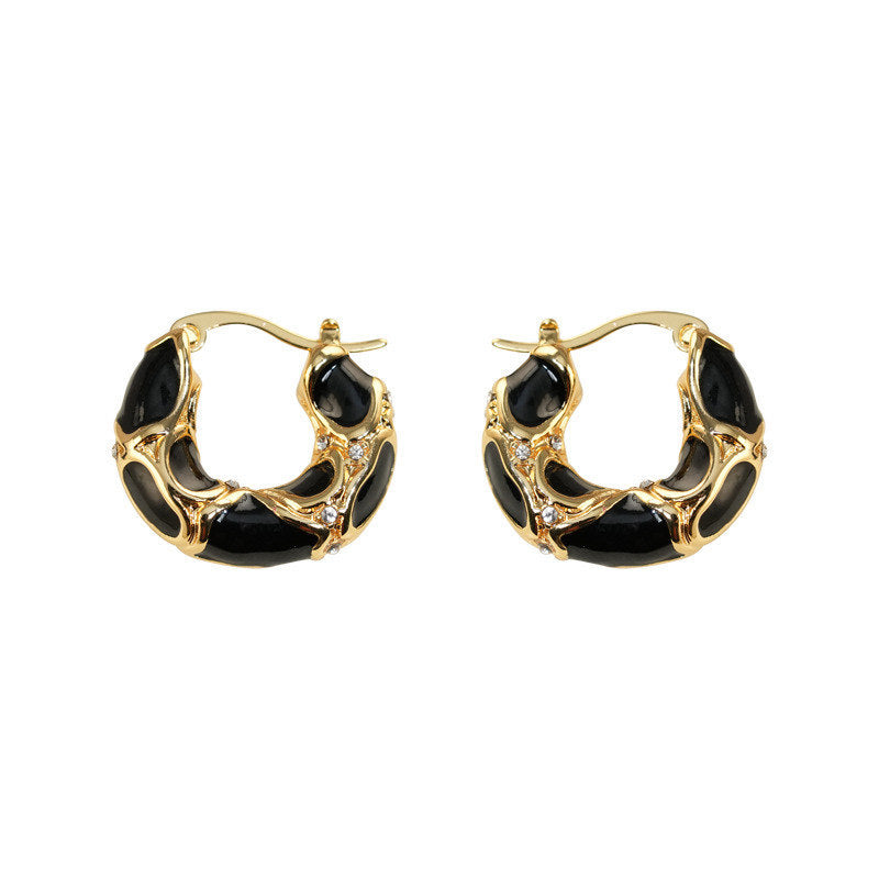 Enamel Hoop Earrings