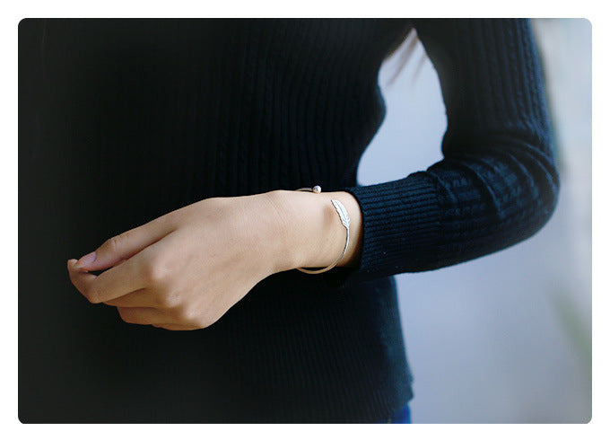 Sterling Silver Leaf Bracelet