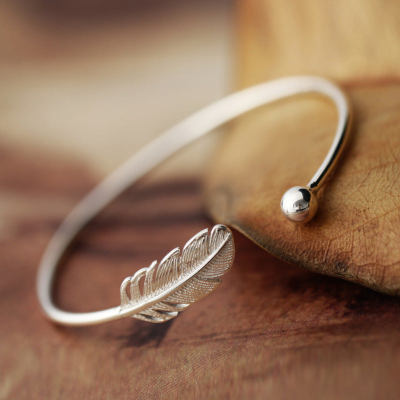 Sterling Silver Leaf Bracelet