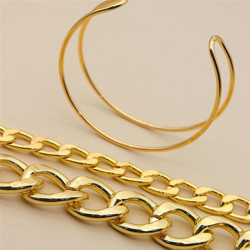 3 Piece Chunky Chain Bracelet Set