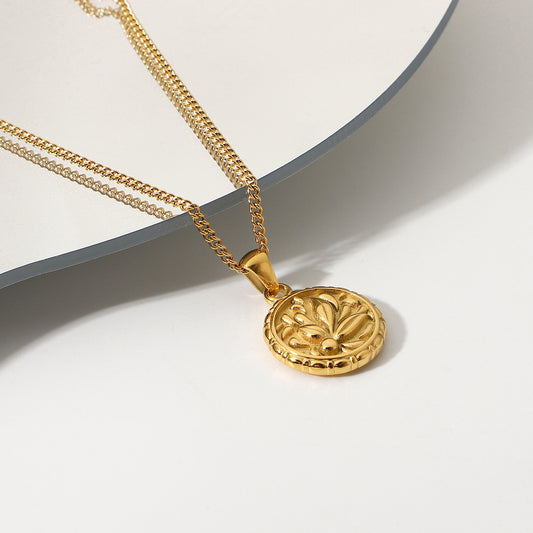 Flower Coin Necklace